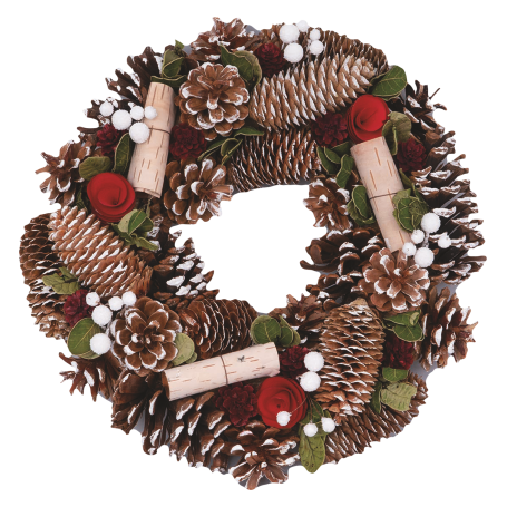 CORONA NATALIZIA IN LEGNO 33CM - MD WebStore