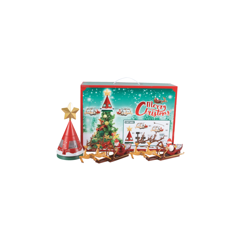 PUNTALE ALBERO DI NATALE CON SLITTA 65x41CM - MD WebStore