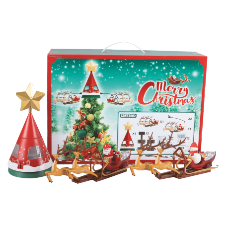 PUNTALE ALBERO DI NATALE CON SLITTA 65x41CM - MD WebStore
