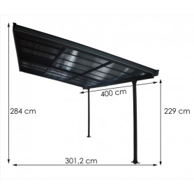 FORESTA TT3040CL TETTOIA IN ALLUMINIO CON PANNELLO - MD WebStore