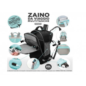 ZAINO DA VIAGGIO MULTITASCHE NERO - MD WebStore