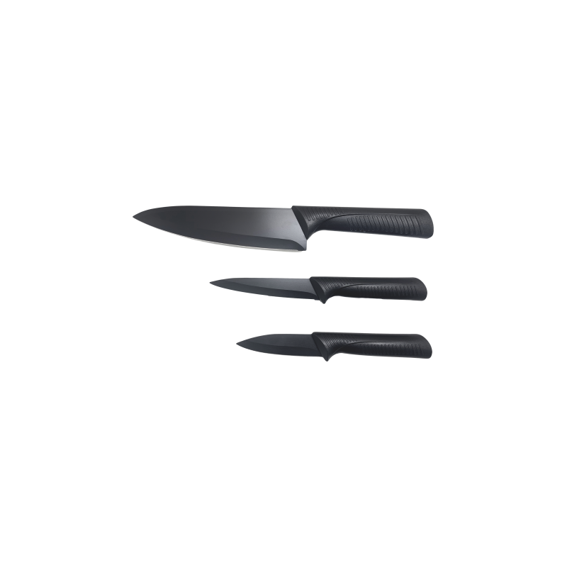 SET 3 COLTELLI DA CUCINA NERI - MD WebStore