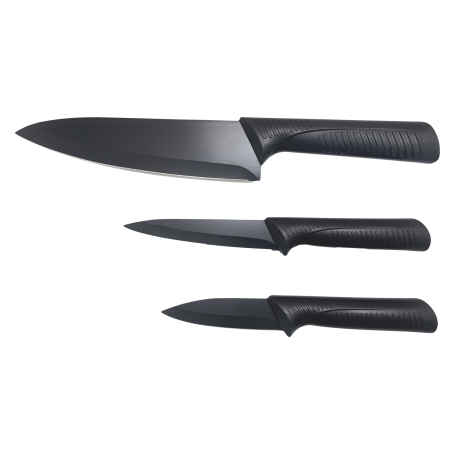SET 3 COLTELLI DA CUCINA NERI - MD WebStore