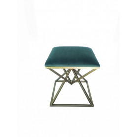 POUF DIAMANTE IN METALLO E TESSUTO VERDE - MD WebStore