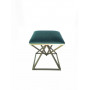 POUF DIAMANTE IN METALLO E TESSUTO VERDE - MD WebStore