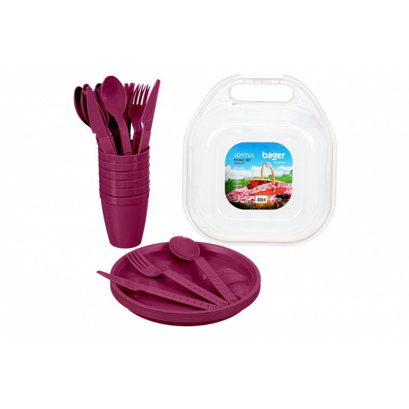 MD CASA PICNIC SET 6 POSTI PIATTI, BICCHIERI E POSATE - MD WebStore