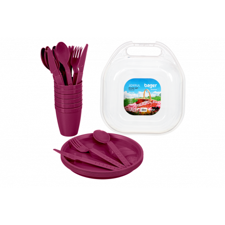 MD CASA PICNIC SET 6 POSTI PIATTI, BICCHIERI E POSATE - MD WebStore
