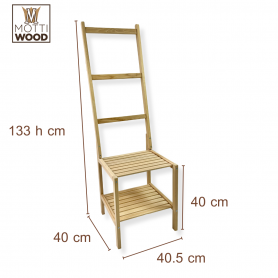 MOTTINOX SEDIA DA BAGNO CON PORTASCIUGAMANI IN LEGNO - MD WebStore
