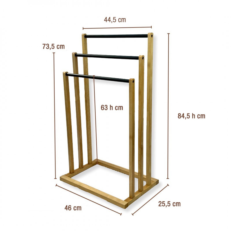 MOTTINOX PORTASCIUGAMANI 3 ASTE IN LEGNO - MD WebStore