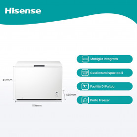 HISENSE FC386D4AWLYE CONGELATORE A POZZO 297 LT - MD WebStore