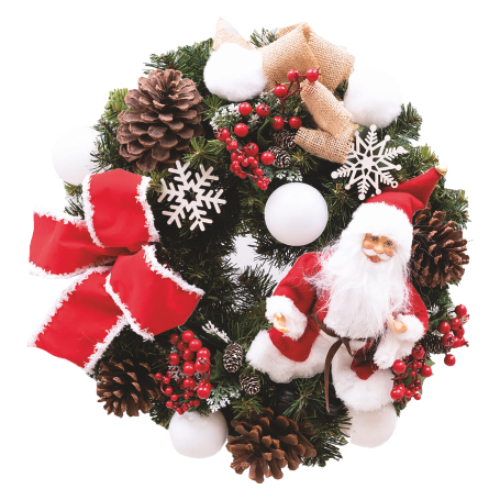 CORONA GHIRLANDA NATALIZIA IN PVC 40CM - MD WebStore