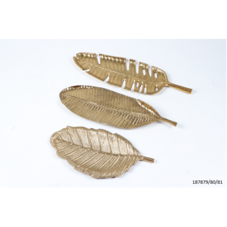 MD CASA VASSOIO DECORATIVO FOGLIA IN ALLUMINIO - MD WebStore