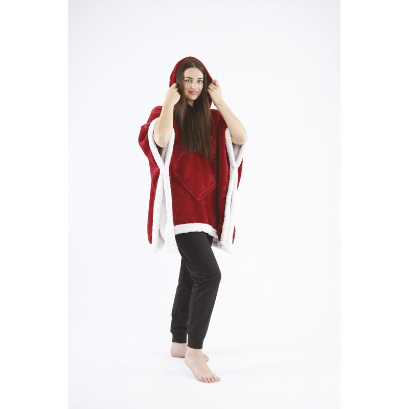 AMO LA CASA - PONCHO ROSSO/TARTAN 100% POLIESTERE - MD WebStore