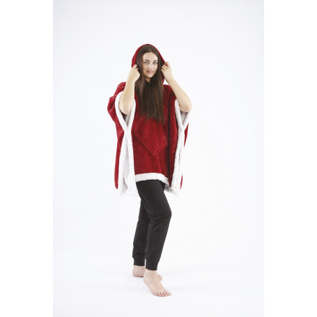 AMO LA CASA - PONCHO ROSSO/TARTAN 100% POLIESTERE - MD WebStore