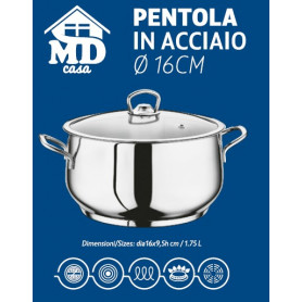MD CASA CASSERUOLA CON COPERCHIO 16CM