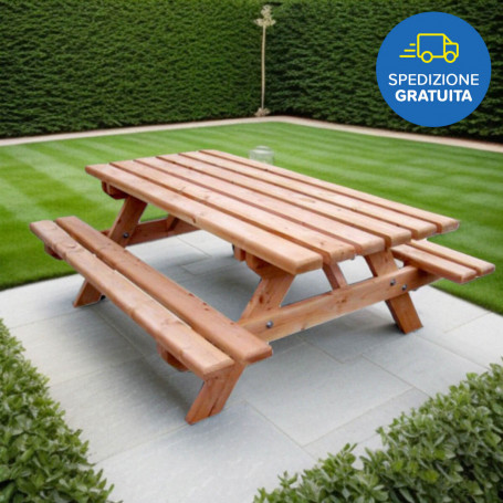 FORESTA SJTFD7 TAVOLO+PANCHE 6 PERSONE