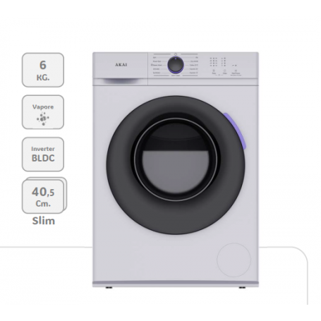 AKAI AQUA60012AK-J LAVATRICE SLIM 6KG 1200 GIRI