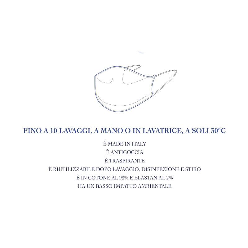 MASCHERINA LAVABILE IN COTONE MADE IN ITALY - MD WebStore