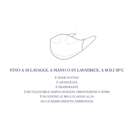 MASCHERINA LAVABILE IN COTONE MADE IN ITALY - MD WebStore