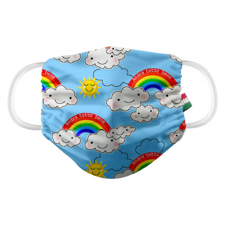 SETA BLU MASCHERINA PER BAMBINI IN COTONE LAVABILE - MD WebStore