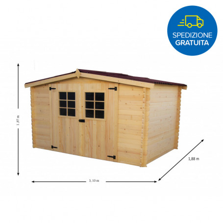 CASETTA DA GIARDINO FORESTA AL 3019.02N LEGNO NATURALE - MD WebStore