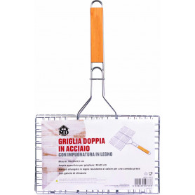 GRIGLIA DOPPIA IN ACCIAIO PER BARBECUE - MD WebStore