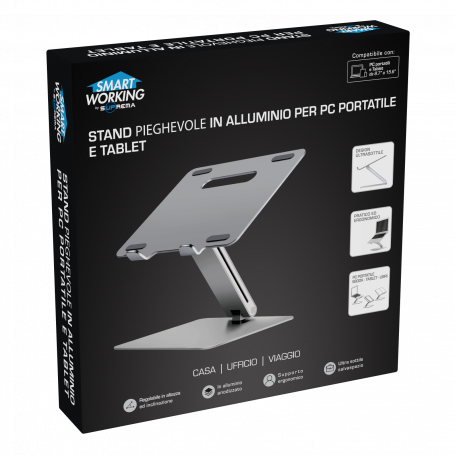 Supporto Laptop Pieghevole Regolabile - In Alluminio Per PC E Tablet Fino A 17 Pollici - Foto 13