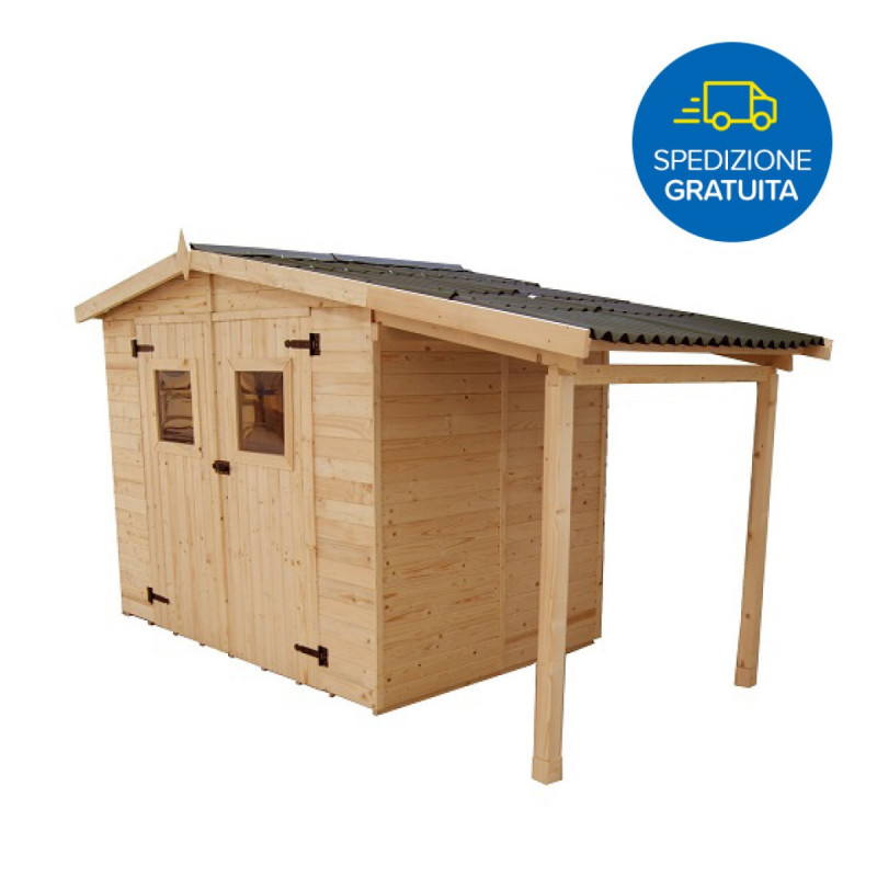 CASETTA FORESTA EDEN CON PAVIMENTO E LEGNAIA 16 MM - MD WebStore