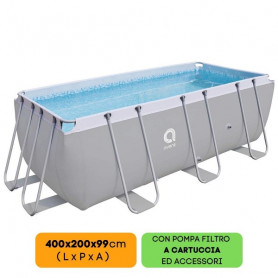 PISCINA FUORI TERRA RETTANGOLARE STRUTTURA IN ACCIAIO - MD WebStore