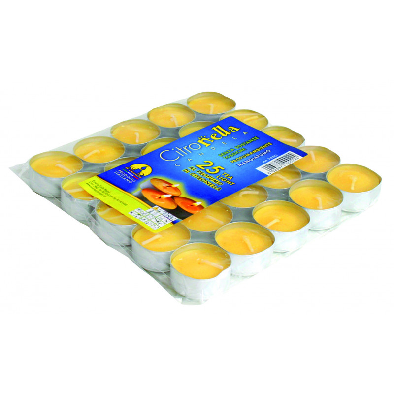T-LIGHT CANDELE ALLA CITRONELLA 25PZ - MD WebStore