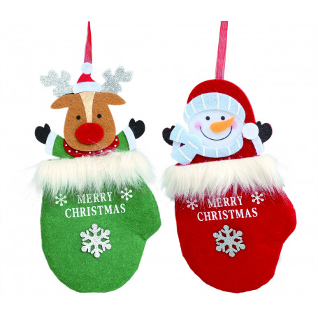 GUANTO IN FELTRO CON DECORAZIONI NATALIZE - MD WebStore