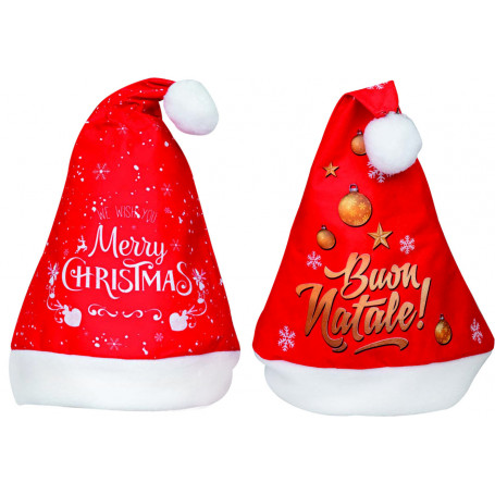 CAPPELLO ROSSO CON DECORAZIONI NATALIZIE - MD WebStore