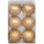 6 SFERE GLITTERATE METTALLIZZATE ORO O ROSSO - MD WebStore
