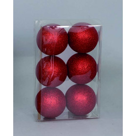 6 SFERE GLITTERATE METTALLIZZATE ORO O ROSSO - MD WebStore