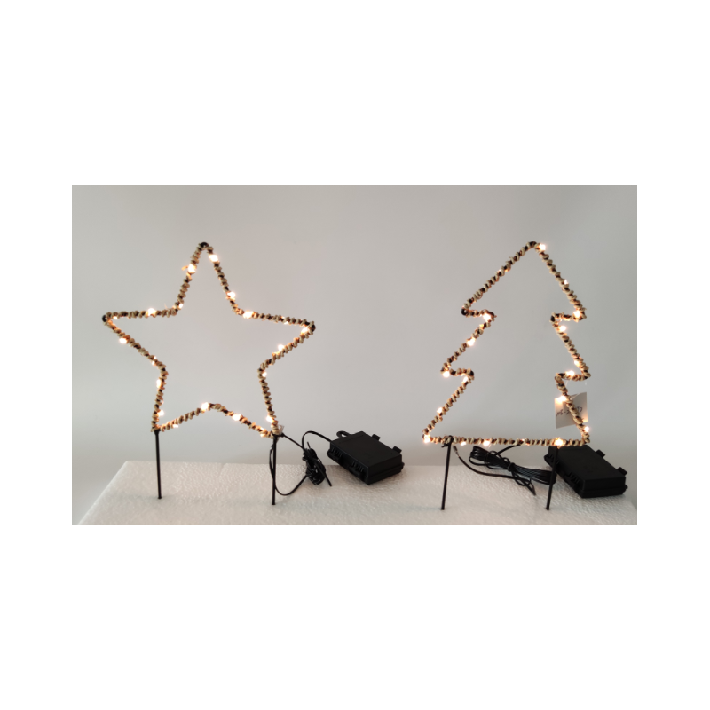 DECORAZIONE IN METALLO 20 LED DA ESTERNO - MD WebStore