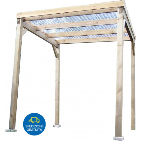 FORESTA CARPORT2020 TA TETTOIA IN LEGNO CON COPERTURA - MD WebStore