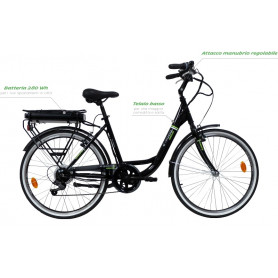 DENVER E4000 BICICLETTA E-BIKE CITY BLACK LISHEN 26'' - MD WebStore