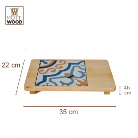 MOTTINOX TAGLIERE IN LEGNO CON MATTONELLA DECORATA - MD WebStore