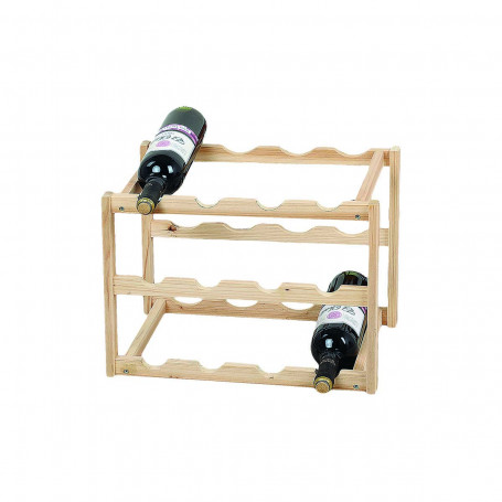 SCAFFALE 12 PORTABOTTIGLIE IN LEGNO - MD WebStore